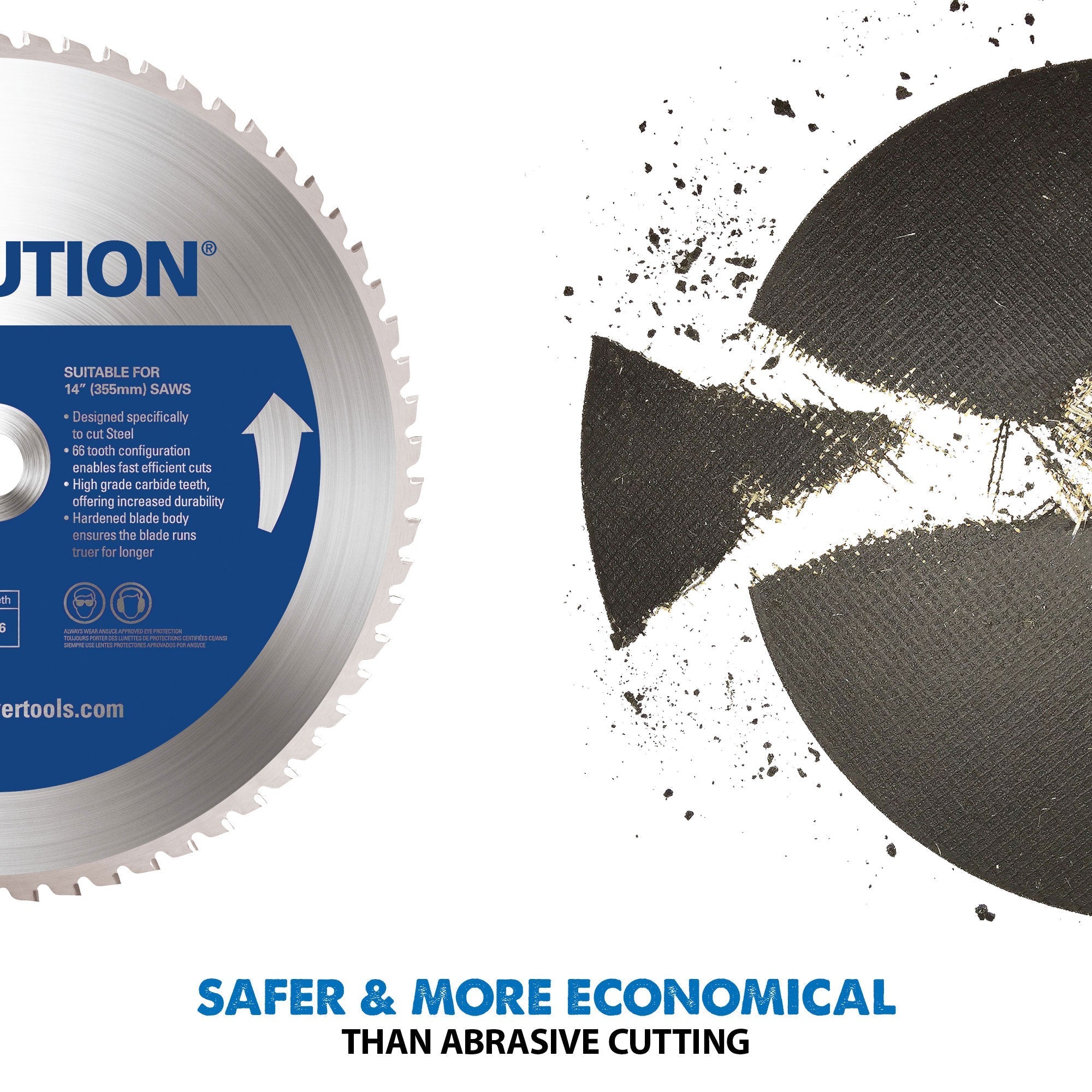 Evolution S355CPS Chop Saw With 355mm TCT Mild Steel Cutting  Blade