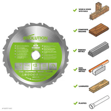Evolution 165mm Multi-Material Cutting 14T TCT Circular Saw Blade