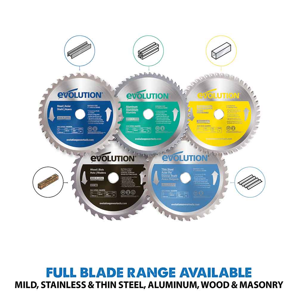 Evolution 180mm Mild Steel Cutting 36T TCT Circular Saw Blade
