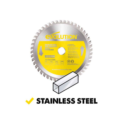 Lame de scie circulaire Evolution 180 mm en acier inoxydable, 48 dents en acier inoxydable.