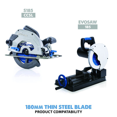 Evolution 180mm Thin Steel Cutting 68T TCT Circular Saw Blade