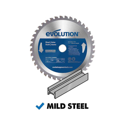 Evolution 185mm Mild Steel Cutting 40T TCT Circular Saw Blade