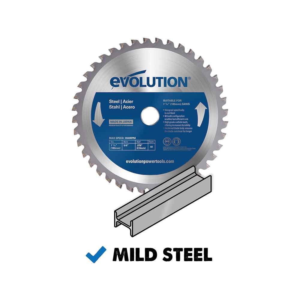 Evolution 210mm Mild Steel Cutting 50T TCT Mitre Saw Blade