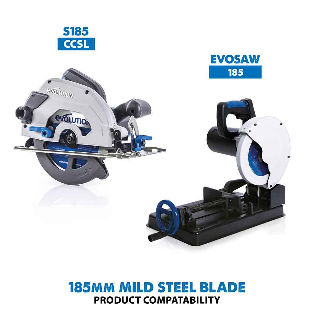 Evolution 185mm Mild Steel Cutting 40T TCT Circular Saw Blade