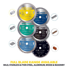 Lame de scie circulaire Evolution 185 mm en acier inoxydable, 48 dents en acier inoxydable.