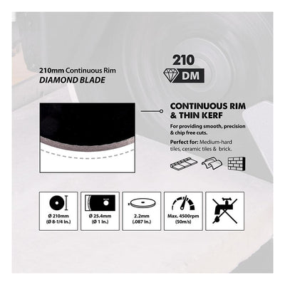 Evolution 210mm Diamond Mitre Saw Blade