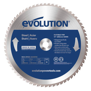 Evolution 255mm Mild Steel Cutting 52T TCT Mitre Saw Blade