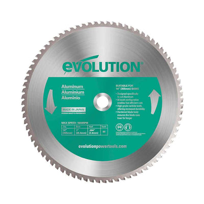 Evolution 355mm Aluminium Cutting 80T TCT Chop Saw Blade