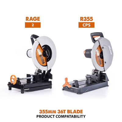 Evolution 355mm Multi-Material Cutting 36T TCT Chop Saw Blade