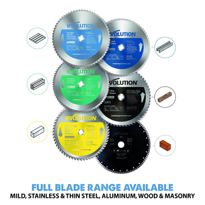 Evolution 355mm Thin Steel Cutting 90T TCT Chop Saw Blade