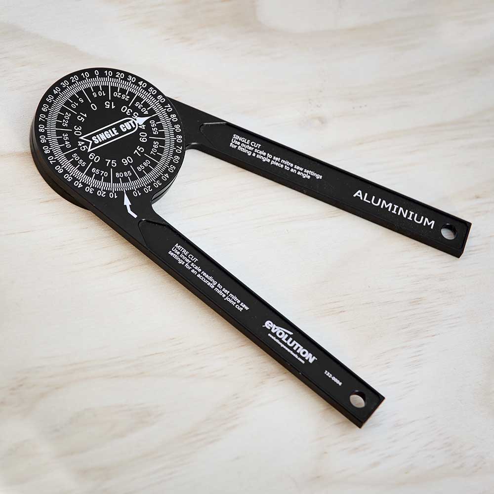 360 Degree Aluminium Mitre Saw Protractor from Evolution