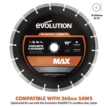 Evolution EVOMAX 260mm Premium Diamond Disc Cutter Blade