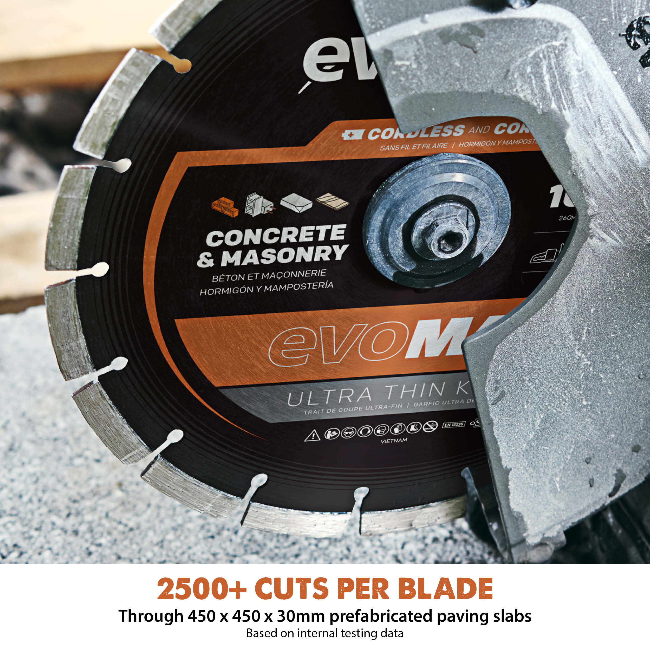 Evolution EVOMAX 260mm Premium Diamond Disc Cutter Blade
