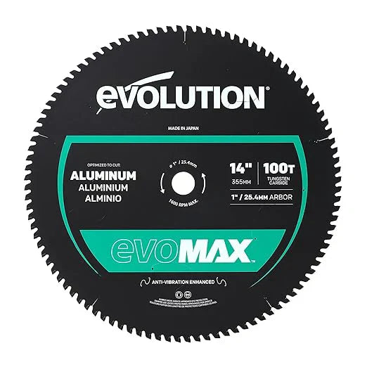 Evolution EVOMAX 355mm Aluminium Cutting 100T Cermet Blade