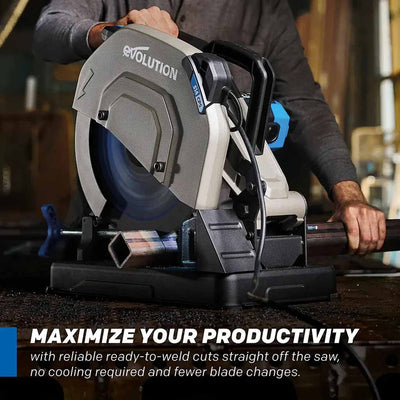 Evolution EVOMAX 355mm Mild Steel Cutting 80T Cermet Chop Saw Blade