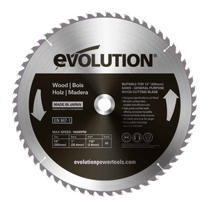 Evolution 355mm General Wood Cutting 60T TCT Chop Saw Blade