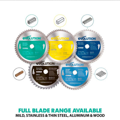 Evolution 185mm Mild Steel Cutting 40T TCT Mitre & Chop Saw Blade