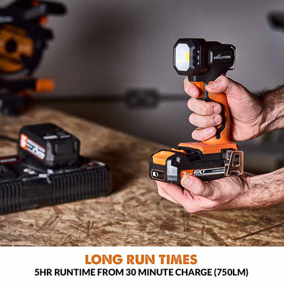 Evolution R1000TOR-Li Cordless 18v Li-Ion EXT, 1000 Lumen Work Torch