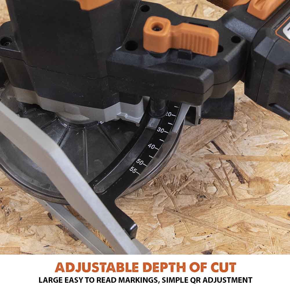 Evolution R165CCS-Li Cordless 18v Li-Ion EXT Circular Saw With 165mm TCT Multi-Material Cutting Blade