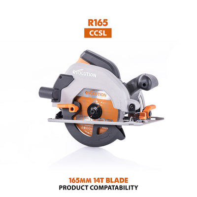 Evolution 165mm Multi-Material Cutting 18T TCT Circular Saw Blade