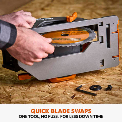 Evolution R185CCS-Li Cordless, Brushless 18v Li-Ion EXT Circular Saw With 185mm TCT Multi-Material Cutting Blade