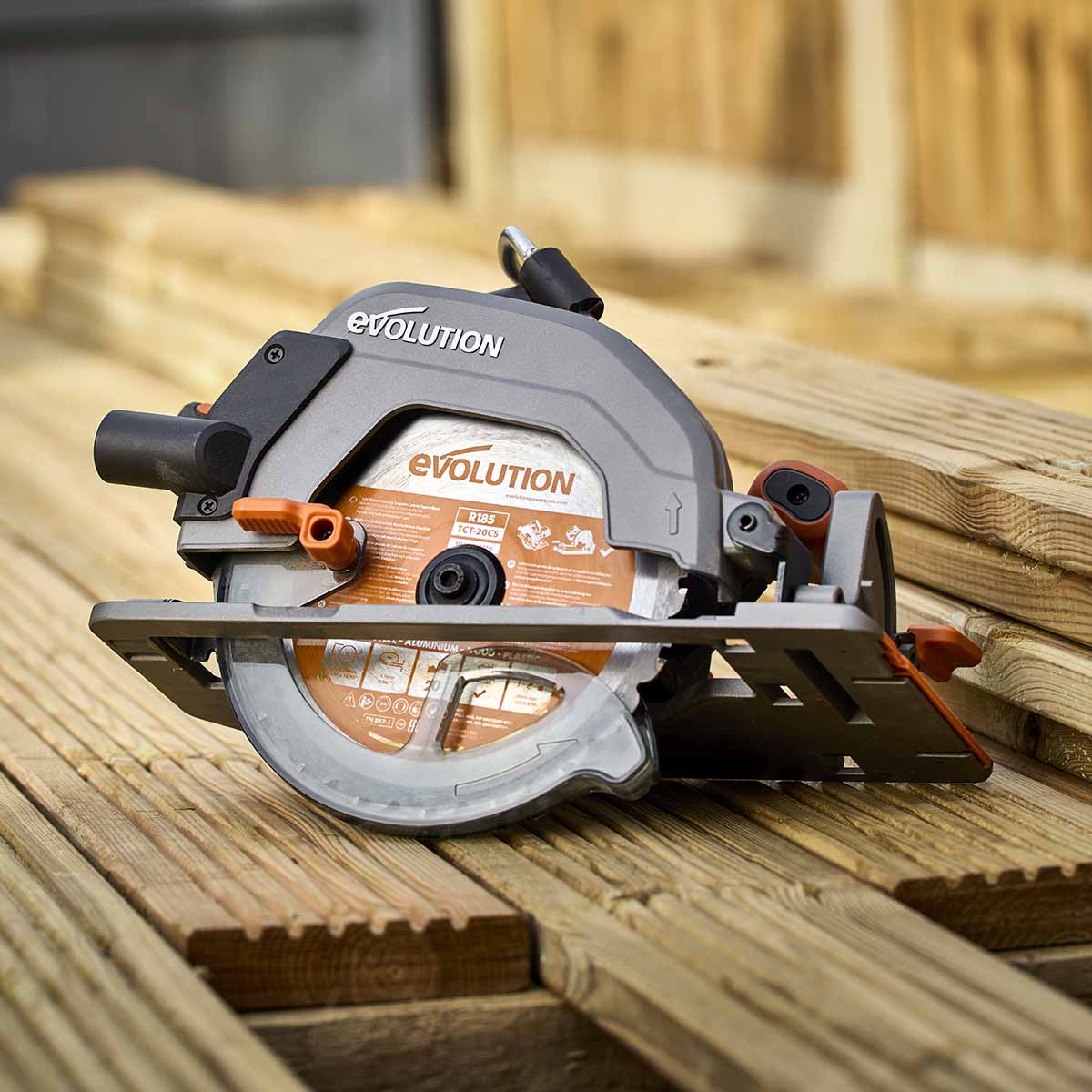 Evolution R185CCS-Li Cordless, Brushless 18v Li-Ion EXT Circular Saw With 185mm TCT Multi-Material Cutting Blade