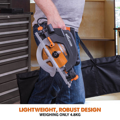 Evolution R185CCSX+ Circular Saw with 185mm TCT Multi-Material Cutting Blade