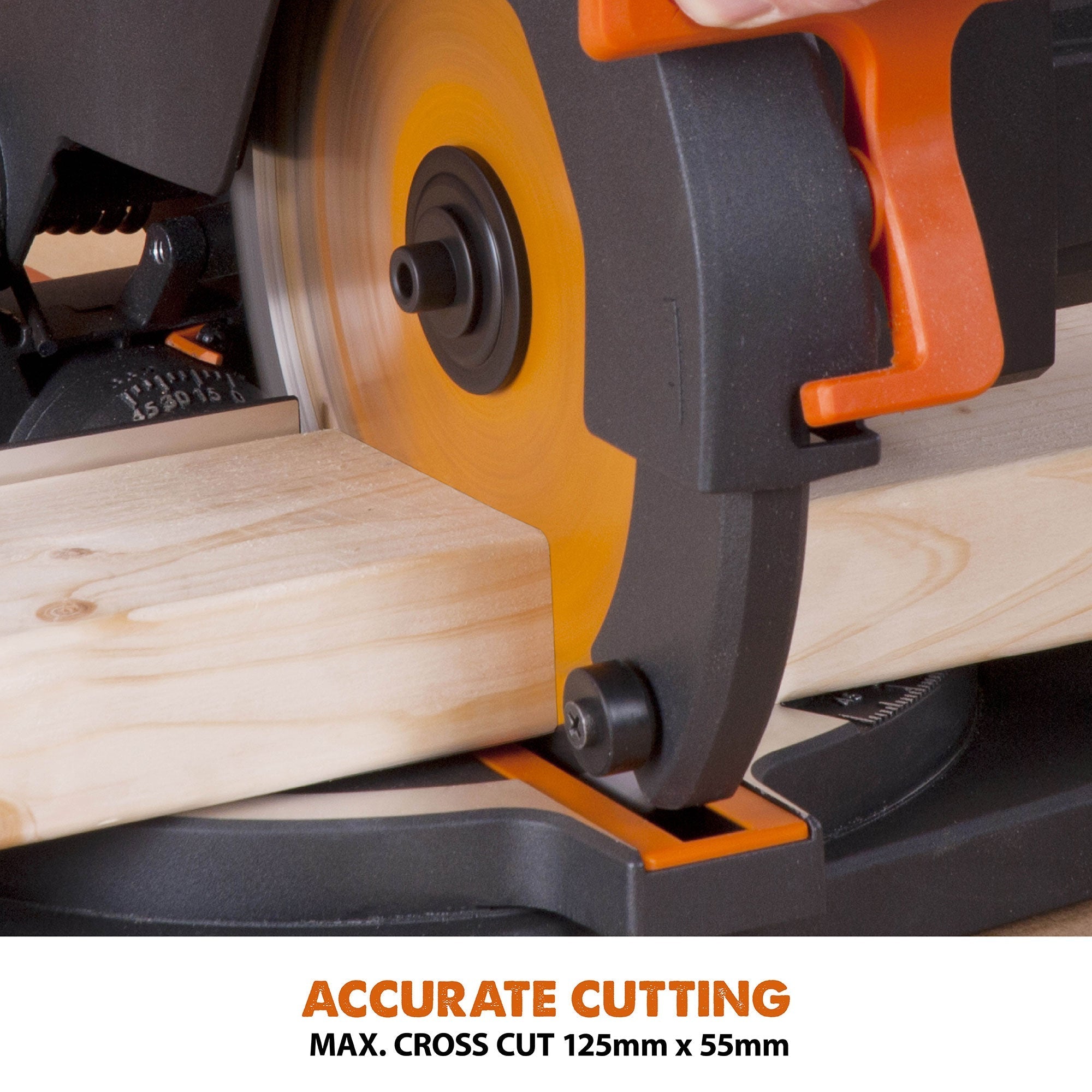 Evolution R210CMS+ 110v 210mm 1200w Compound Mitre Saw With TCT Multi-Material Cutting Blade