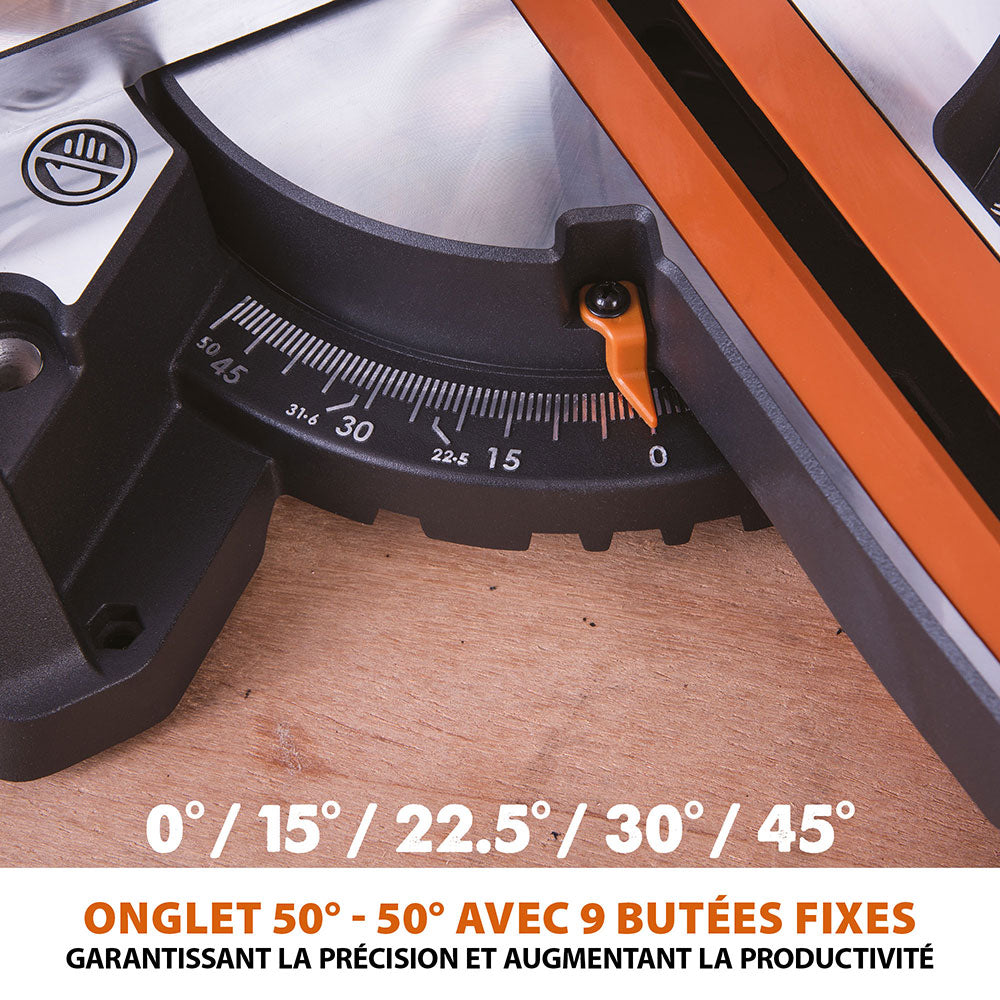 Scie à onglet radiale 210mm Evolution R210SMS+ avec Lame multi-matériaux TCT