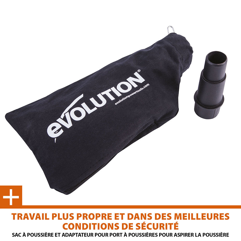 Scie à onglet radiale 210mm Evolution R210SMS+ avec Lame multi-matériaux TCT