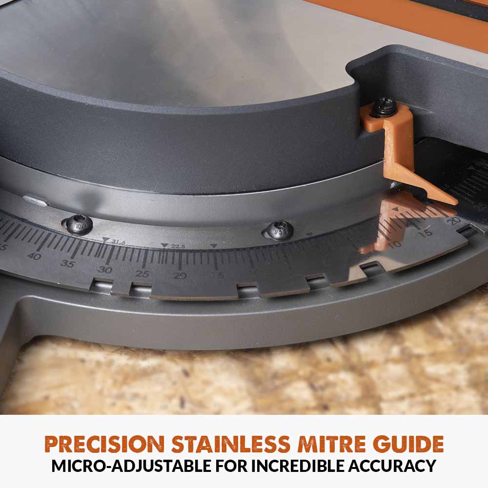 Evolution R255SMS-DB-Li Cordless 36V Li-Ion EXT Double Bevel Sliding Mitre Saw With 255mm Multi-Material Cutting Blade