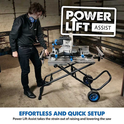 Evolution S355MCS Mitre Chop Saw Wheeled Stand With Powerlift Assist
