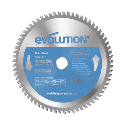 Evolution 185mm Thin Steel Cutting 68T TCT Circular Saw Blade