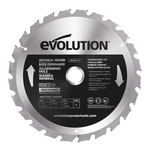 Evolution 185mm General Wood Cutting 24T TCT Blade