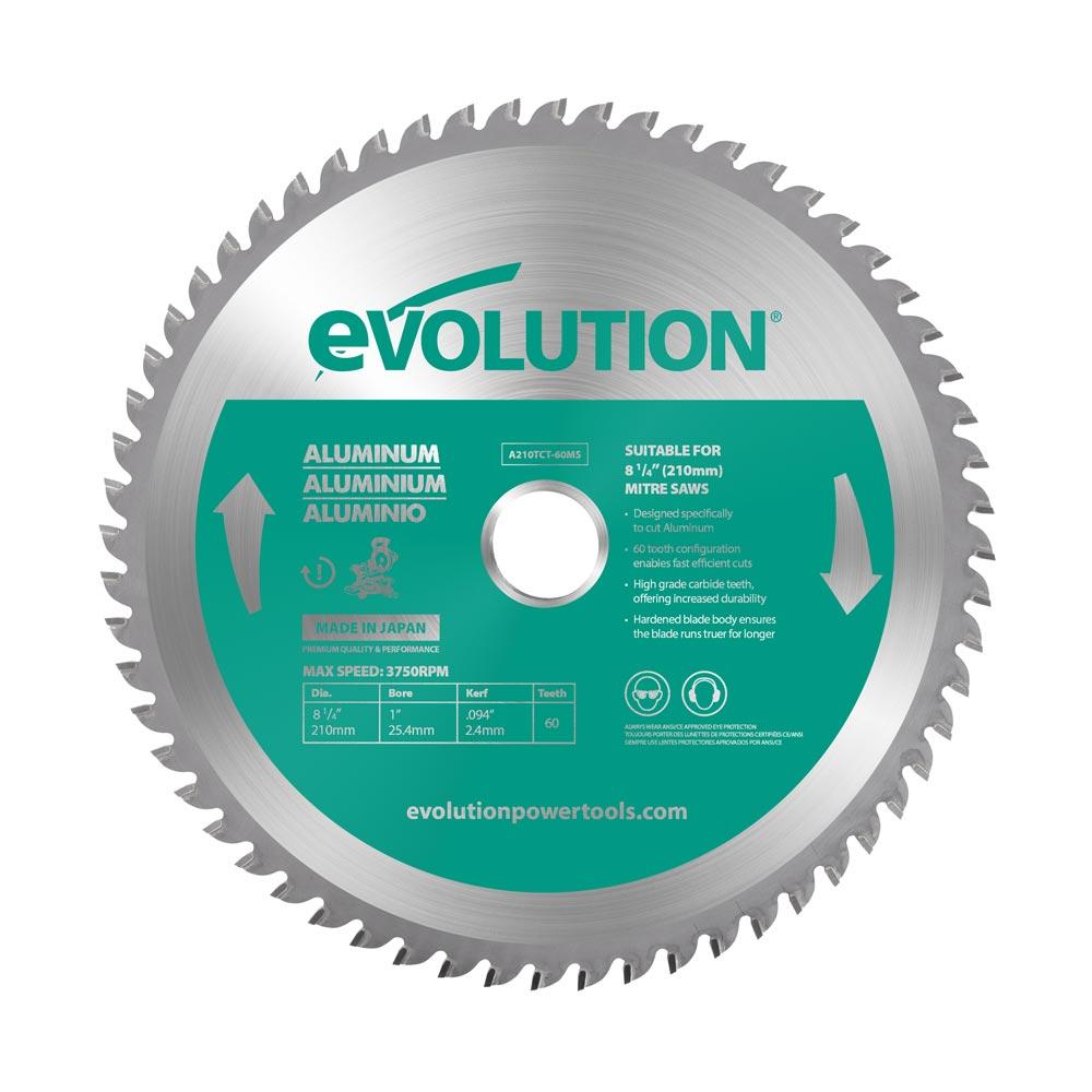 Evolution 210mm Aluminium Cutting 60T TCT Mitre Saw Blade