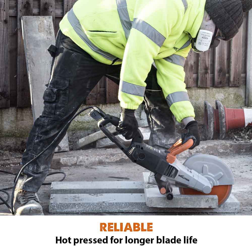 Evolution 230mm, Premium Diamond Disc Cutter Blade With High Diamond Concentration, Segmented Edge and 22.2mm Bore