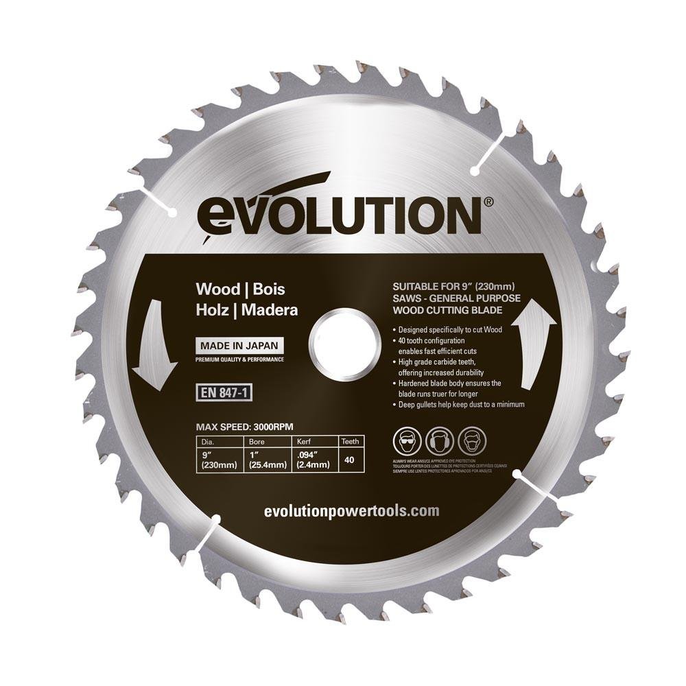 Evolution 230mm General Wood Cutting 40T TCT Circular Saw Blade