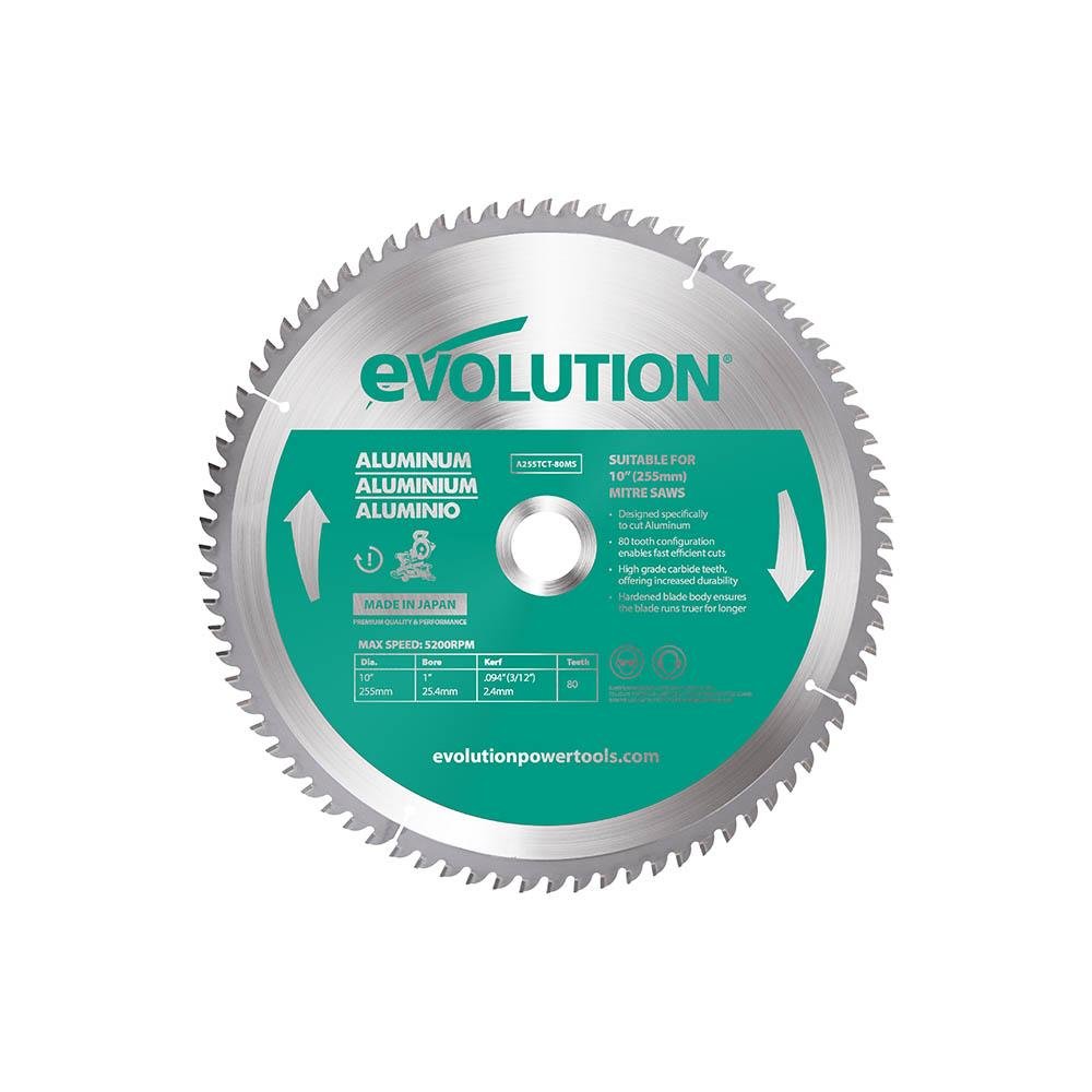 Evolution 255mm Aluminium Cutting 80T TCT Mitre Saw Blade