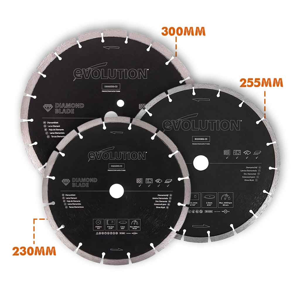 Evolution 300mm Segmented Edge Diamond Disc Cutter Blade