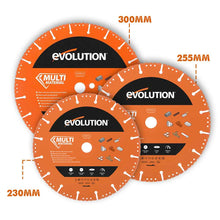 Evolution 300mm Multi-Material Cutting Diamond Blade With Segmented Edge and 22.2mm Bore