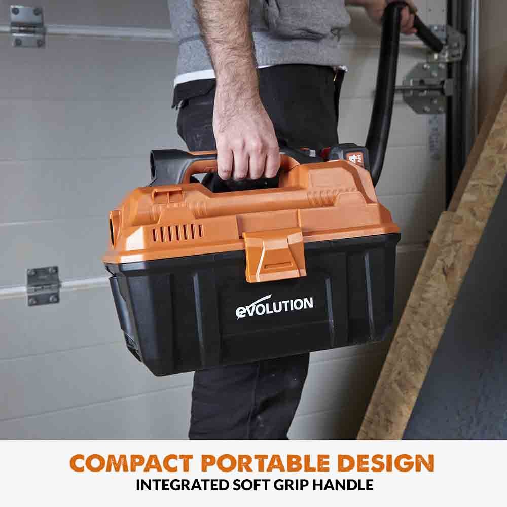 Evolution R11VAC-Li Cordless 18v Li-Ion EXT, Wet And Dry Workshop Vacuum
