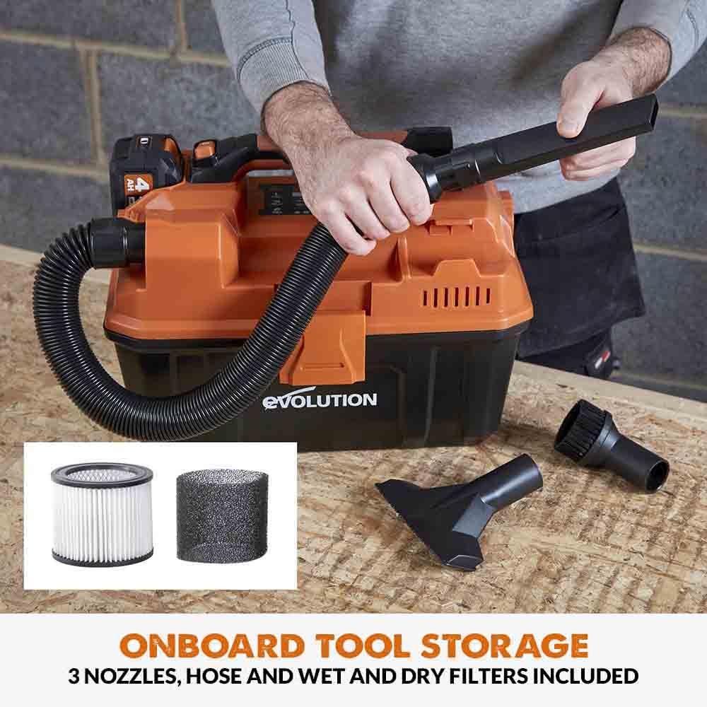 Evolution R11VAC-Li Cordless 18v Li-Ion EXT, Wet And Dry Workshop Vacuum