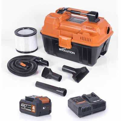 Evolution Cordless 18v EXT Li-Ion R11VAC-Li Wet and Dry Workshop Vacuum - Evolution Power Tools UK