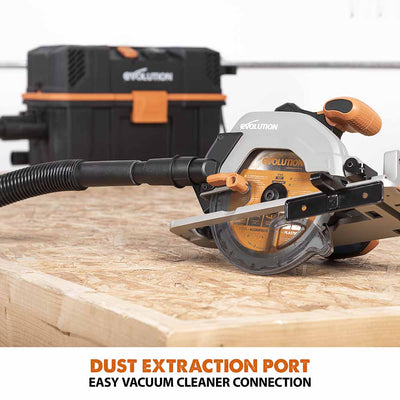 Evolution R165CCS-Li Cordless 18v Li-Ion EXT Circular Saw With 165mm TCT Multi-Material Cutting Blade