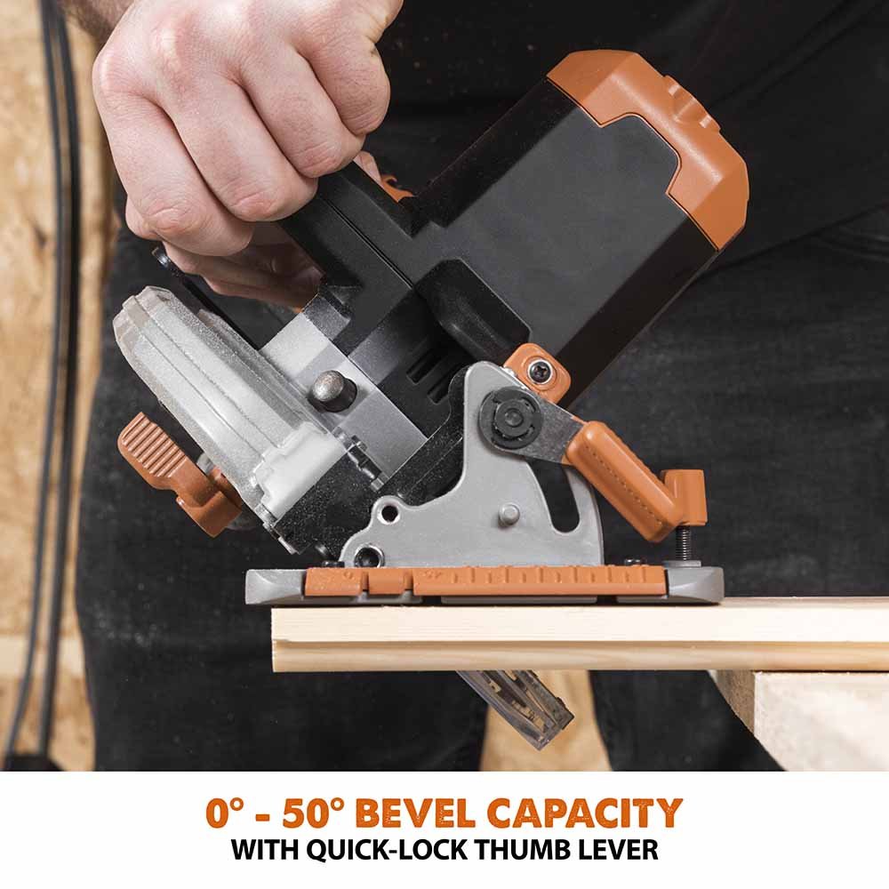 Evolution R165CCS-Li Cordless 18v Li-Ion EXT Circular Saw With 165mm TCT Multi-Material Cutting Blade