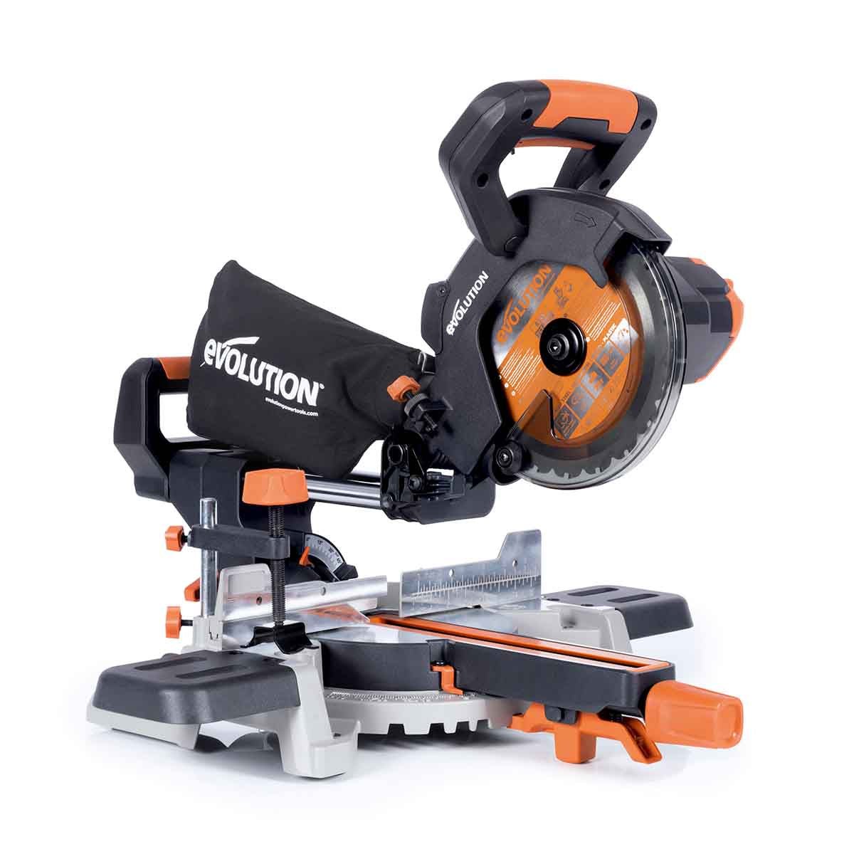 Evolution R185SMS-Li Cordless 18v Li-Ion EXT Sliding Mitre Saw With 185mm Multi-Material Cutting Blade