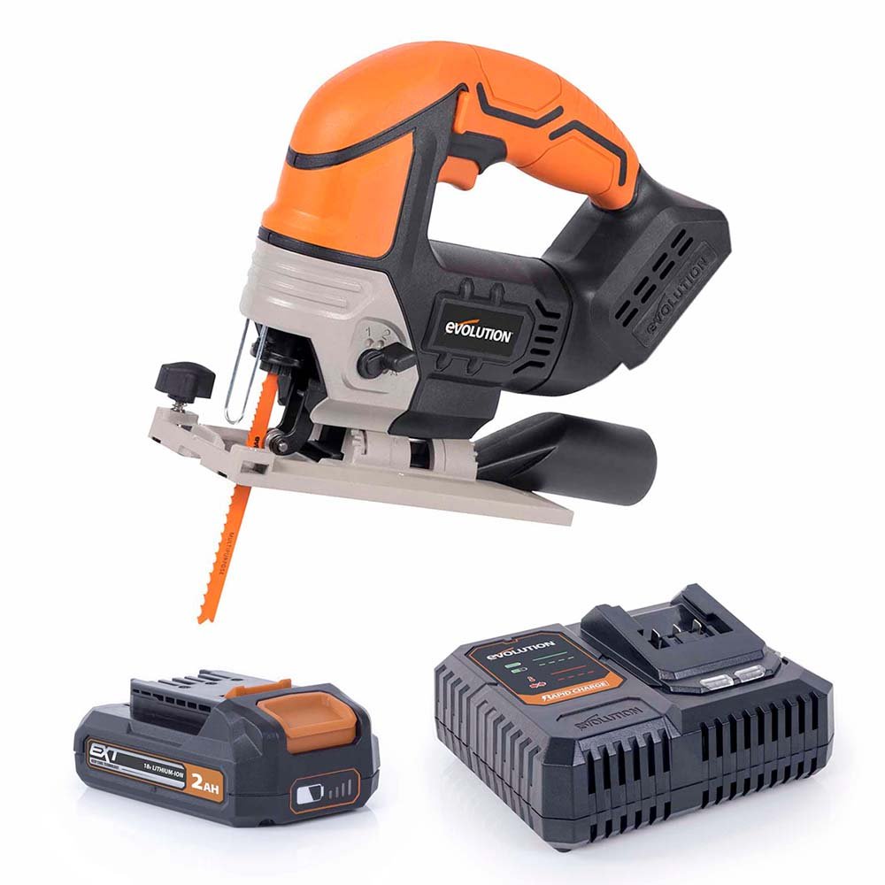 Evolution R90JGS-Li Cordless 18v Li-Ion EXT Jigsaw With Multi-Material Blades