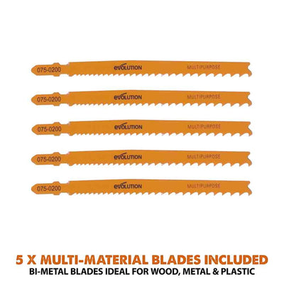 Evolution R90JGS-Li Cordless 18v Li-Ion EXT Jigsaw With Multi-Material Blades