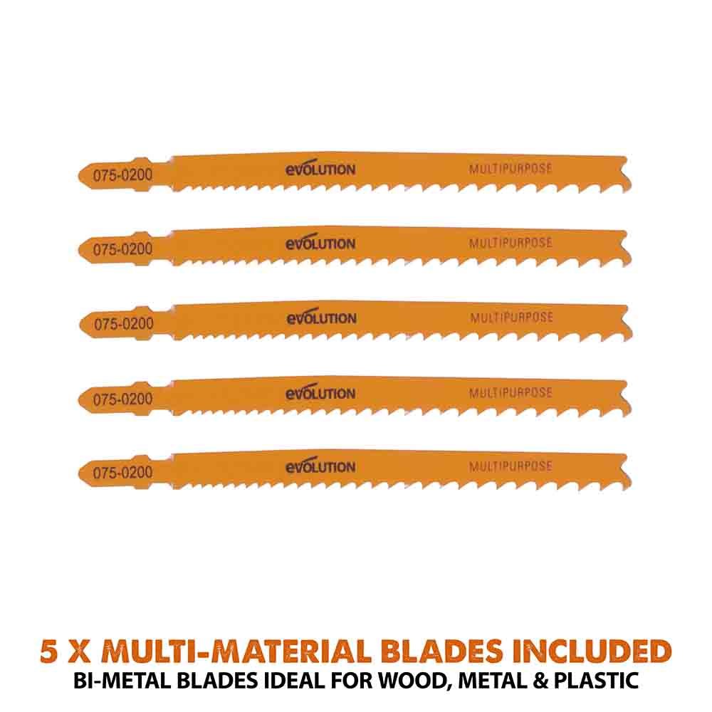 Evolution R90JGS-Li Cordless 18v Li-Ion EXT Jigsaw With Multi-Material Blades