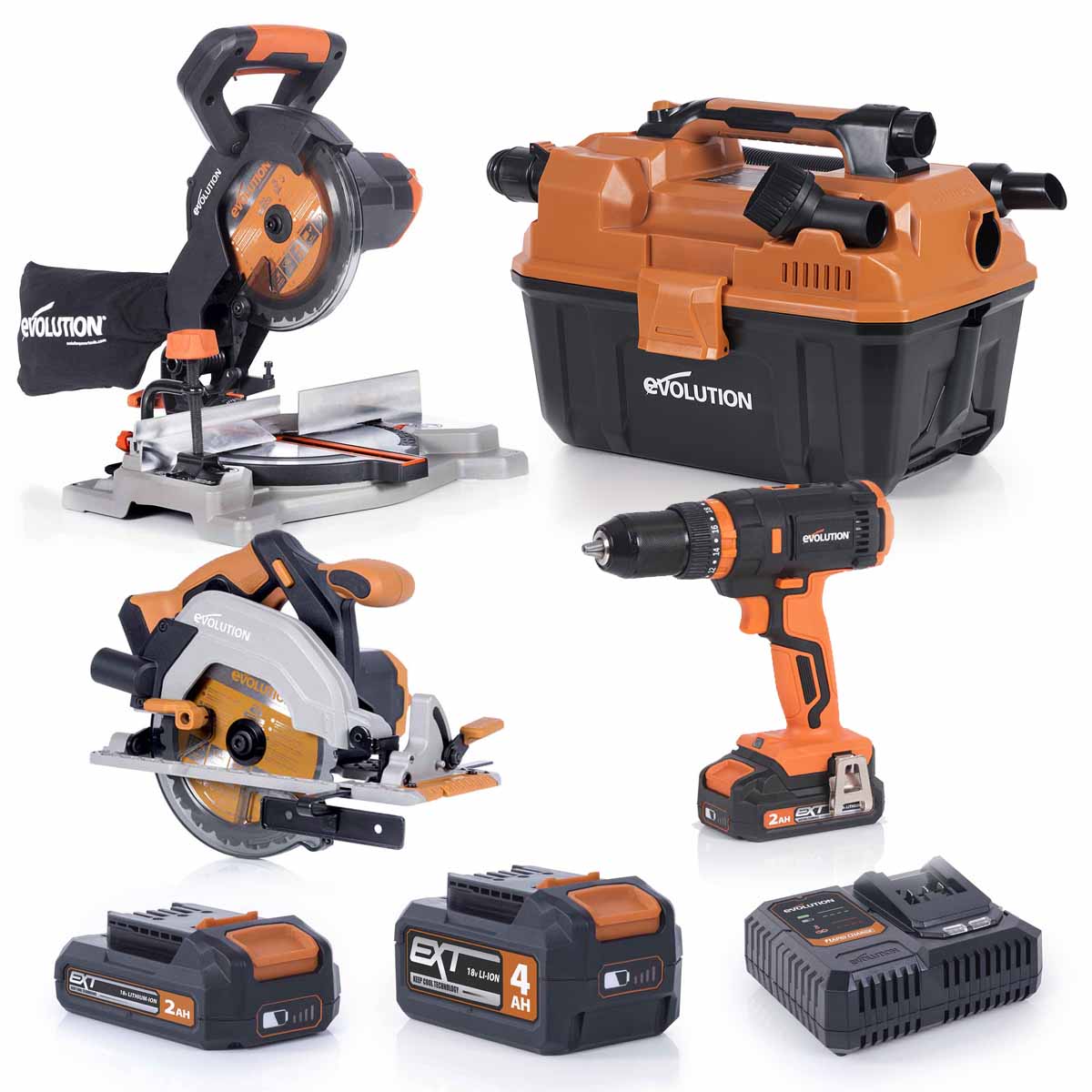 Evolution Cordless Beginners Tool Bundle 18v Li-Ion EXT  (Loaded)